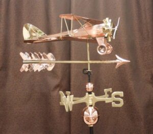 Biplane Copper Weathervane