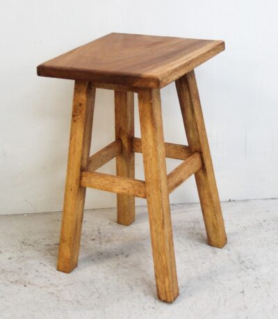 Wooden stool-tall square top.