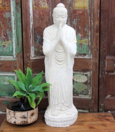 # 19 Standing Buddha. Cream/Gold.