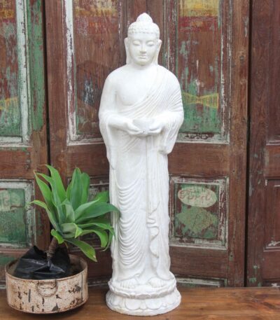 # 20 Standing Buddha. Cream/Gold.