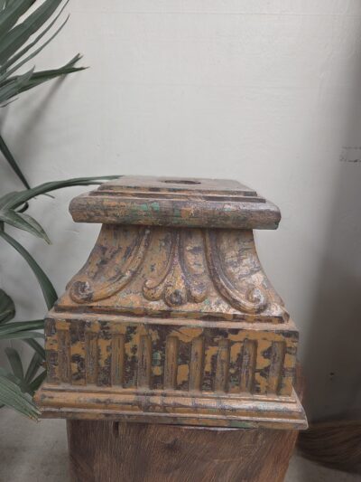 Wood pillar base. B