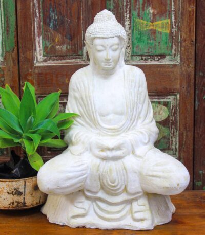 # 28 extra small. Sitting Buddha-white/gold.