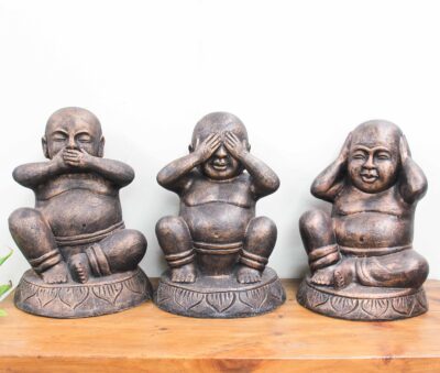 # 7 Set 3 Shaolin Buddha's-black/gold.