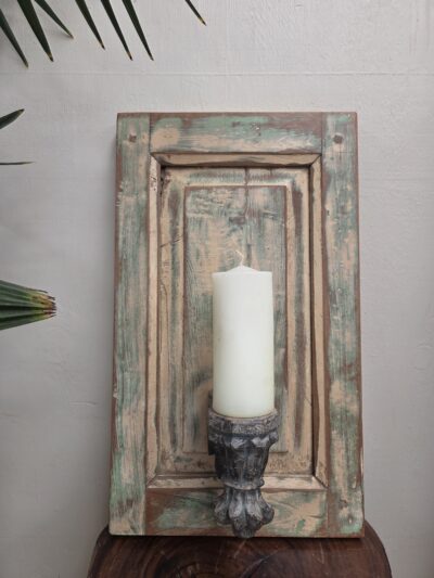 Candle board-green/cream.