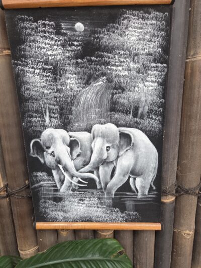 Velvet Scroll- Small Elephants.