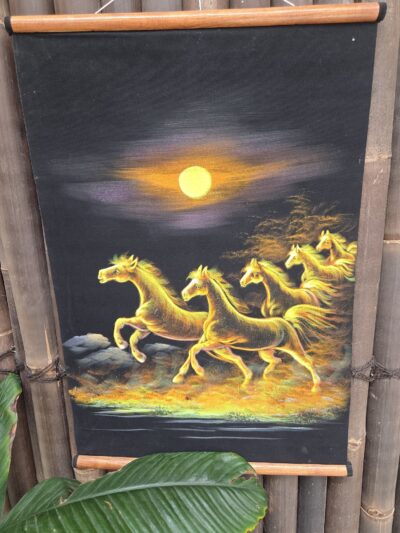 Velvet Scroll- Med Horses.