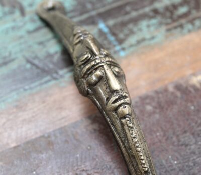 Brass Handle-Tribal face.