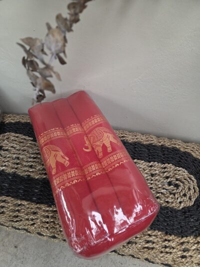 Oblong cushion. Bright Red Ele's