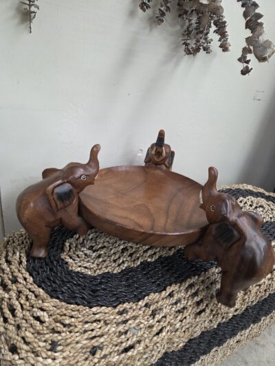 Mangowood Ele Tray- round