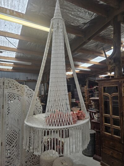Macrame swing seat.