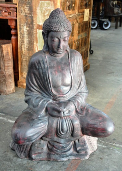 # 28 large. Sitting Buddha-black/red.