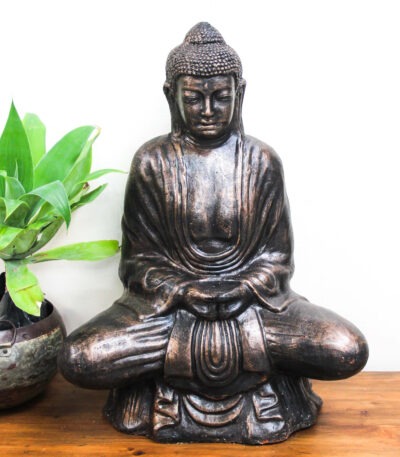 # 28 large. Sitting Buddha-black/gold.