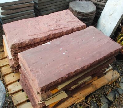 Wood grain look pavers.