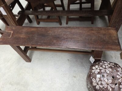 Teak bench seat.