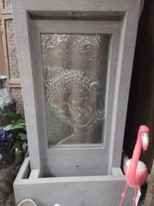 Concrete and glass Fountain.