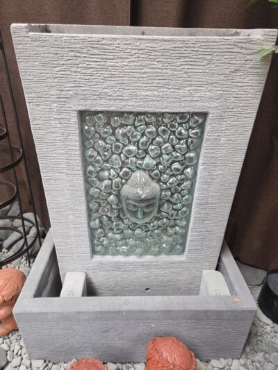 Concrete and glass Fountain.